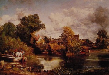 The White Horse Romantic landscape John Constable stream Oil Paintings